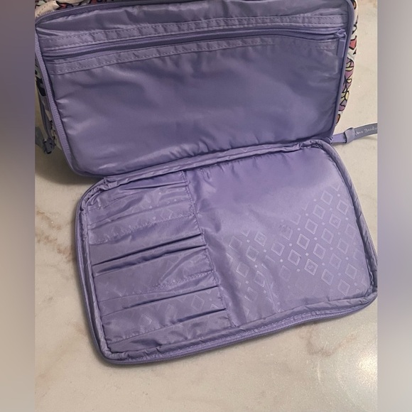 Vera Bradley Purple Paisley Blush and Brush Cosmetic Makeup Bag Double Sided - Picture 3 of 7